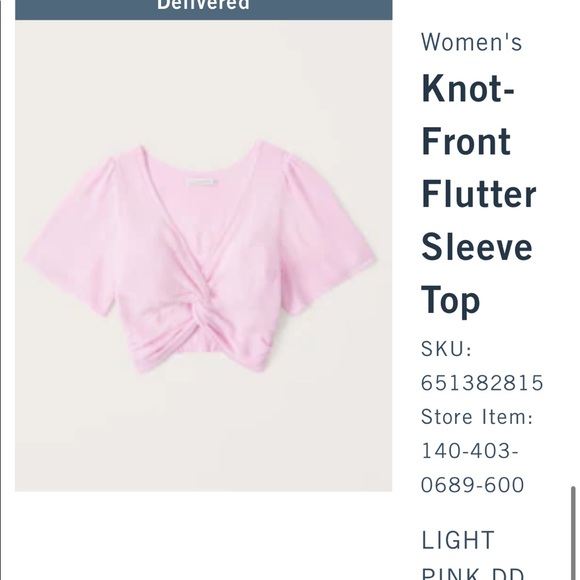 Abercrombie and Fitch crop shirt (PINK color) - Picture 2 of 3